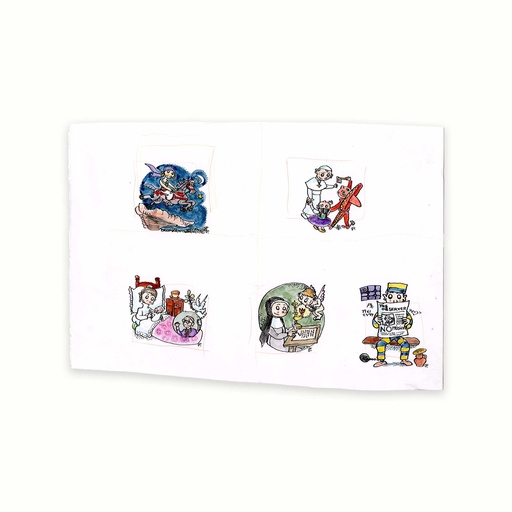 [PLRN0352] Conjunt de 5 dibuixos originals